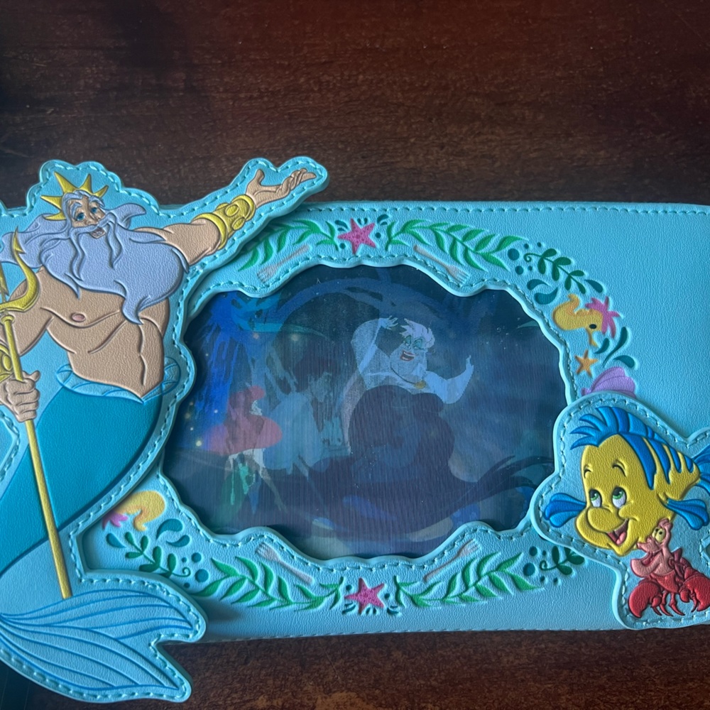 The Little Mermaid Princess Series Lenticular Zip Around Wristlet Wallet
